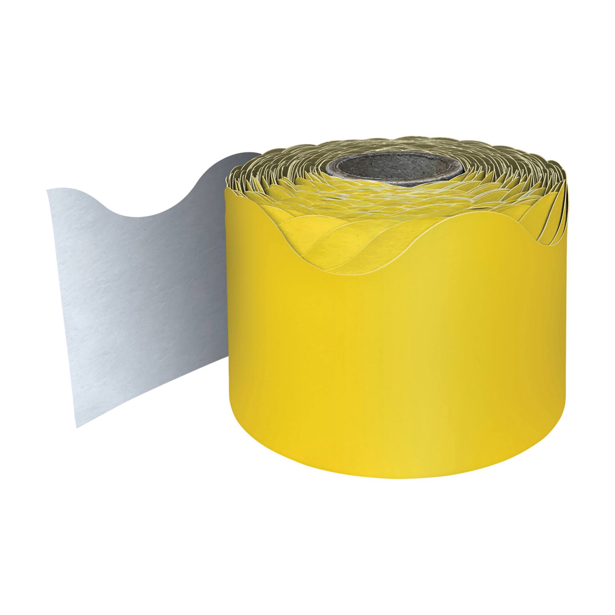 Carson Dellosa® Yellow Rolled Scalloped Border, 195ft.